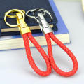 China Oem Factory Supplier Handmade Keyring Leather Key Ring Chain Custom Made Pu Leather Key Chain Tassel Keychain